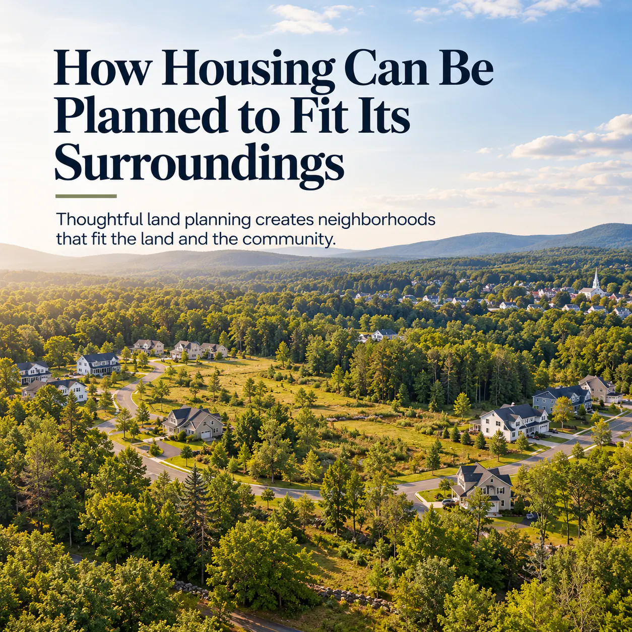 How Housing Can Be Planned to Fit Its Surroundings